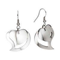 Edelstahlohrhänger Herzen zweifach Edelstahlohrhänger Herzen zweifach