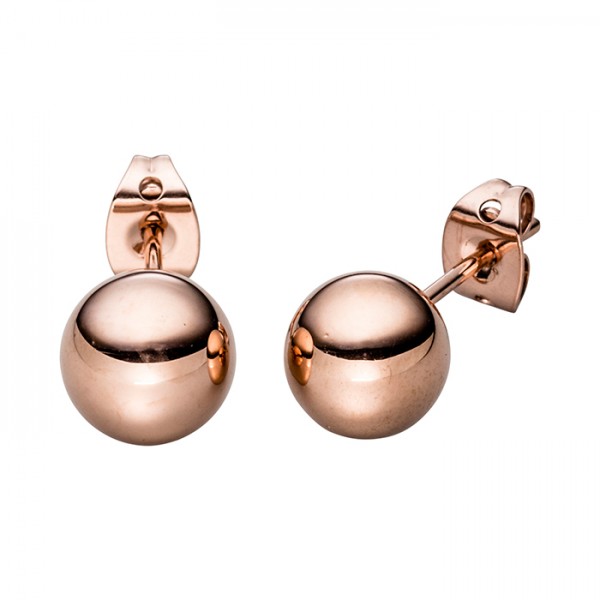 Ohrstecker Edelstahl Rosegold Pvd Kugeln Edel Poliert