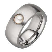 Edelstahlring drehbare Kugel weiß o. Schwarz Edelstahlring drehbare Kugel weiß o. Schwarz