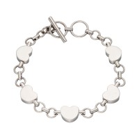 Edelstahlarmband m. Herzen Hochglanz Edelstahlarmband m. Herzen Hochglanz