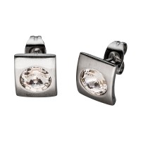 Edelstahl Ohrstecker mit weißem Swarovskikristall Edelstahl Ohrstecker mit weißem Swarovskikristall