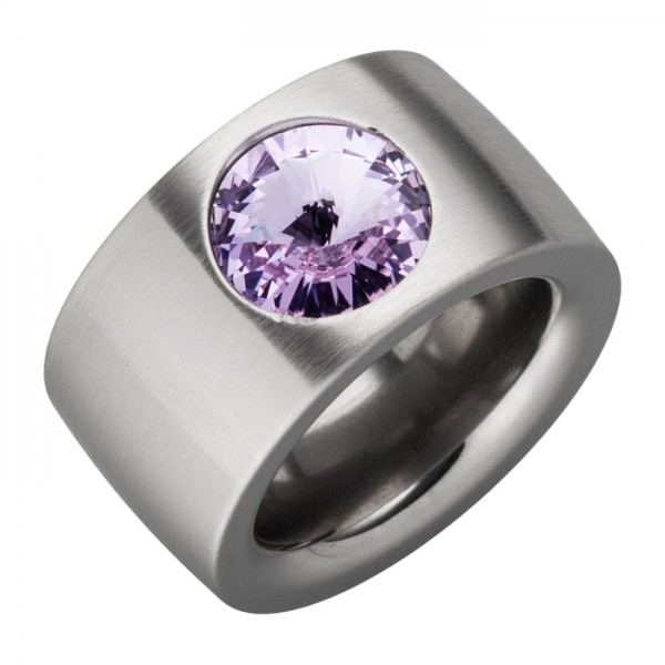 Edelstahlring Swarovskistein Farbe Violet