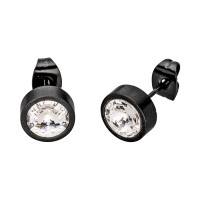 Ohrstecker Edelstahl, Schwarz PVD, Swarovskistein (weiß) Ohrstecker Edelstahl, Schwarz PVD, Swarovskistein (weiß)