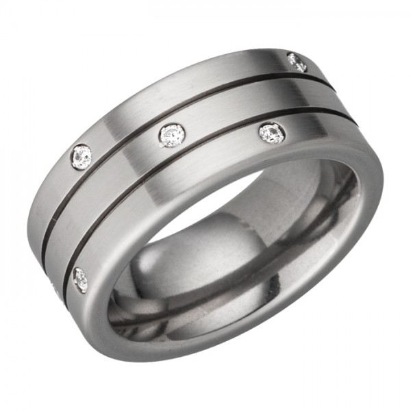 Ring 8mm breit 12 Zirkonia