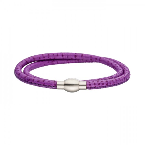 Nappalederarmband lila Magnetverschluss