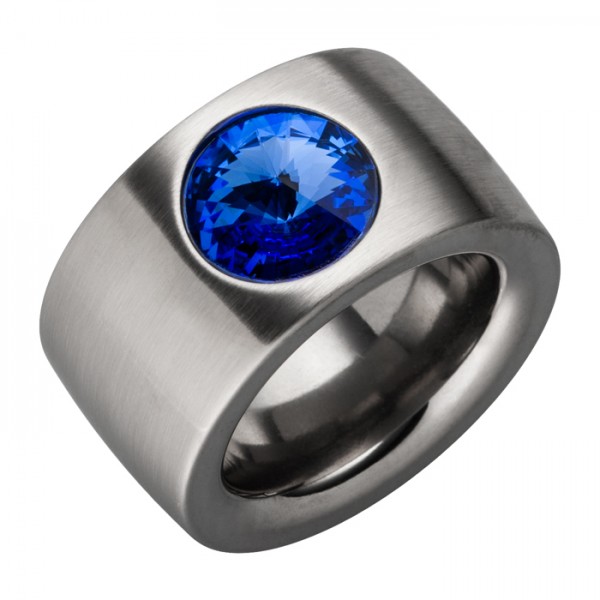 Edelstahlring Swarovskistein Sapphire