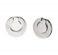 Edelstahlohrstecker, Platte + Kreis, 2 in 1 Edelstahlohrstecker, Platte + Kreis, 2 in 1
