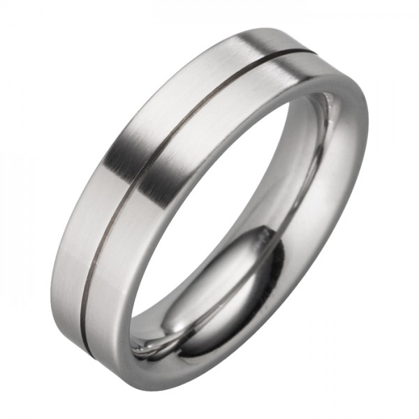 Edelstahl Designring, 6 mm, elegant