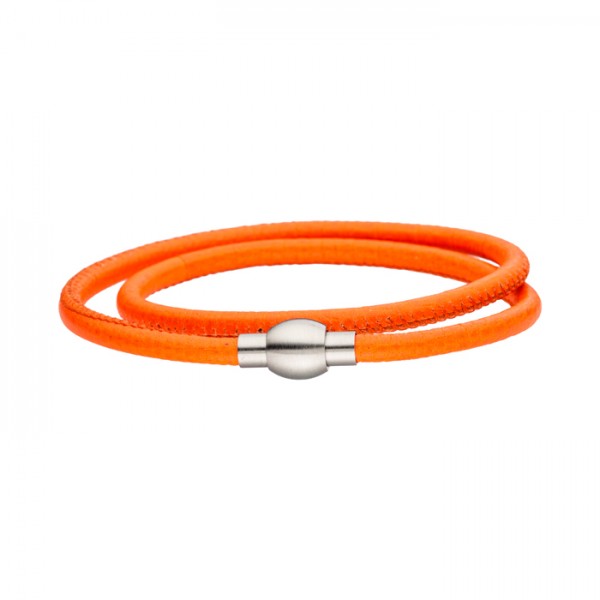 Nappalederarmband orange Magnetverschluss