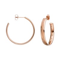 Edelstahl Creolen, PVD Rosegold, mit Glitzer Edelstahl Creolen, PVD Rosegold, mit Glitzer